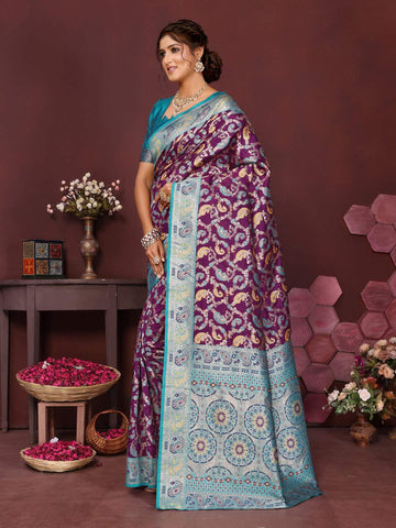 Varanga Women Banarasi Saree With Blouse Piece
